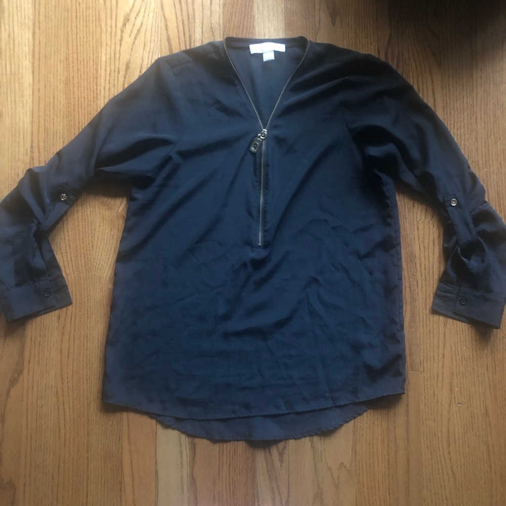 Michael Kors 3/4 Zip Blouse